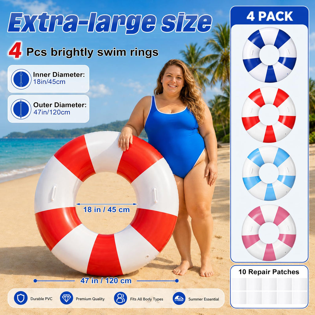 Inflatable Pool Floats 4 Pack X743058