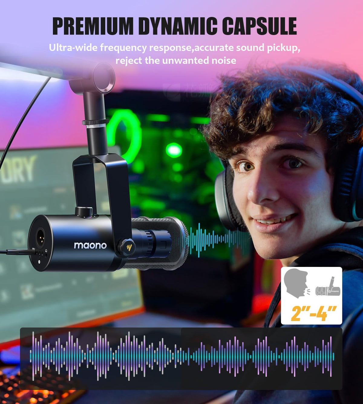 Dynamic Microphone, USB/XLR Podcast PC Mic P2930