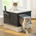 Large Enclosed Drawer Cat Litter Box with Dual Entry D779328