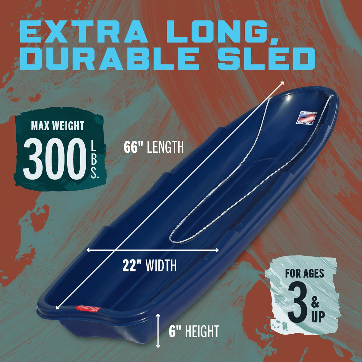5.5 Ft 3-Person Heavy-Duty Snow Sled G5980