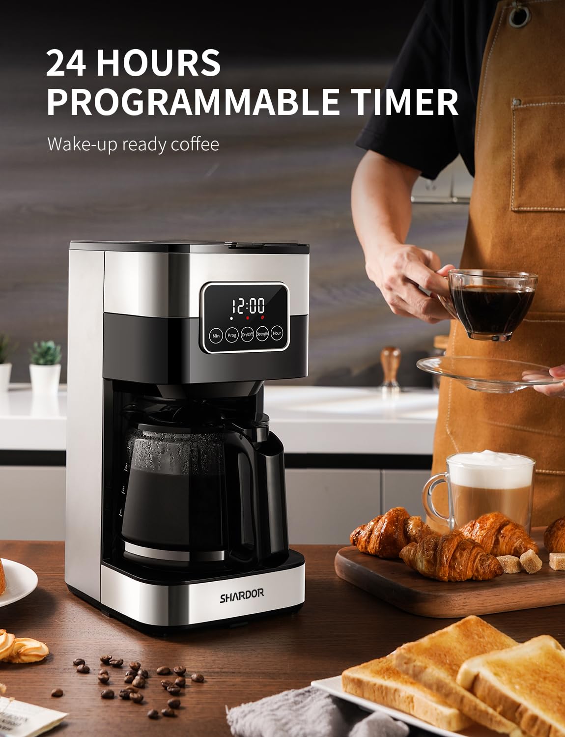 10-Cup Programmable Drip Coffee Maker with Permanent Filter N28334