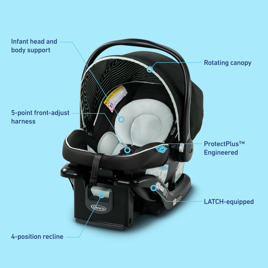 Lightweight Rear-Facing Infant Car Seat with Adjustable Base F8378