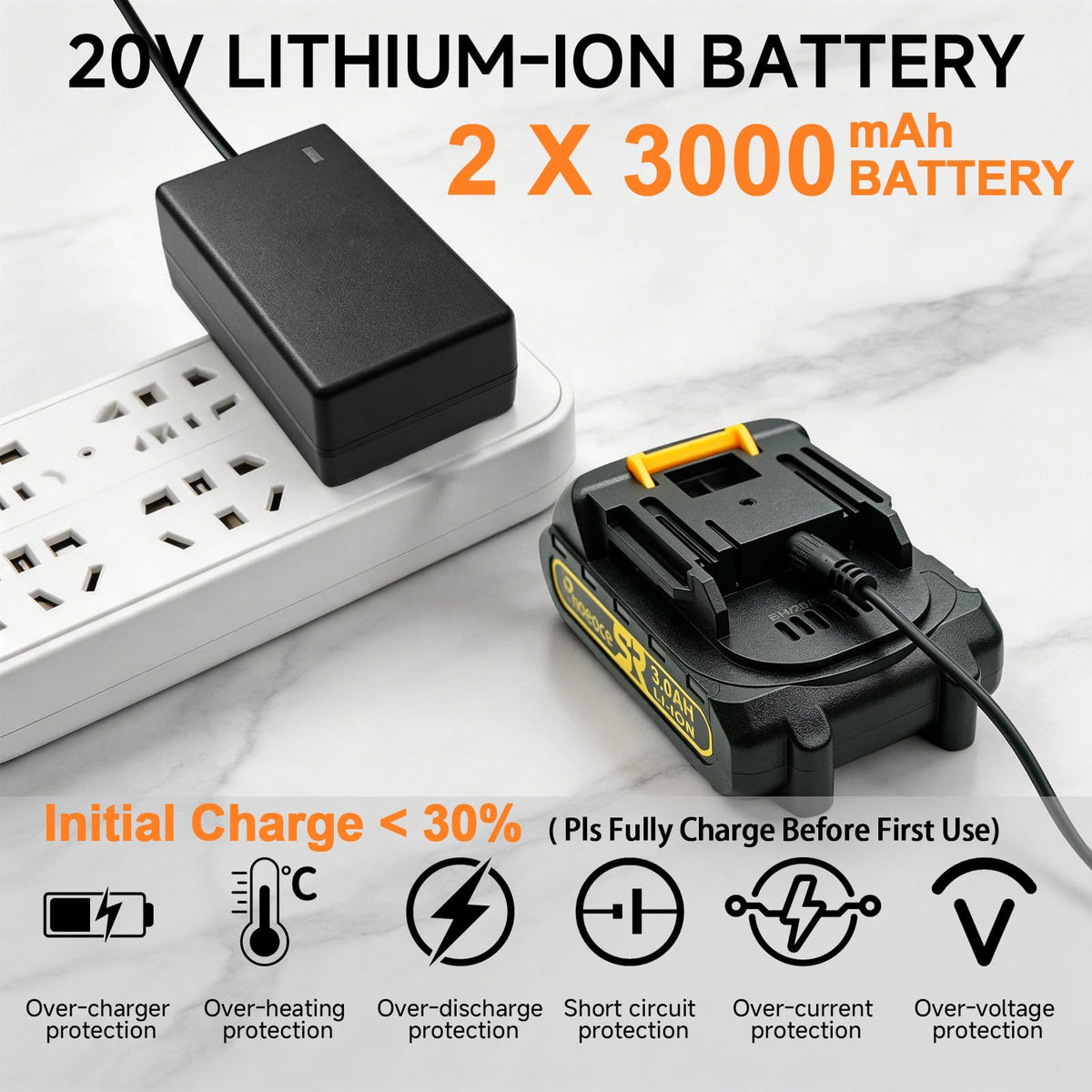 Cordless 20V Power Drill 3/8-Inch Keyless Chuck F5313