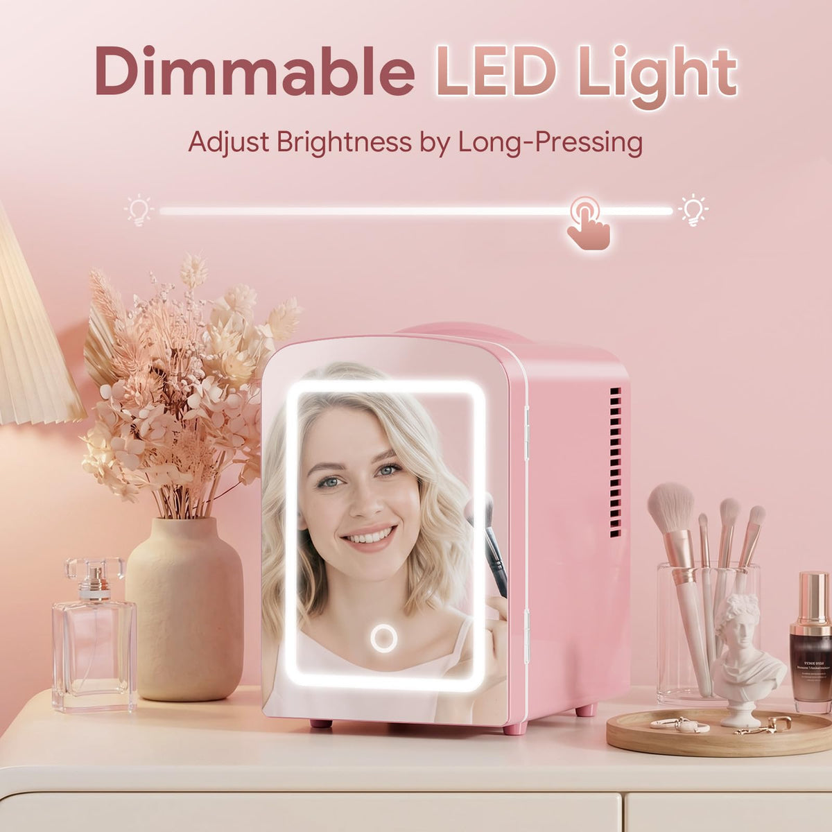 4L Mini Skincare Fridge with LED Mirror Q104978