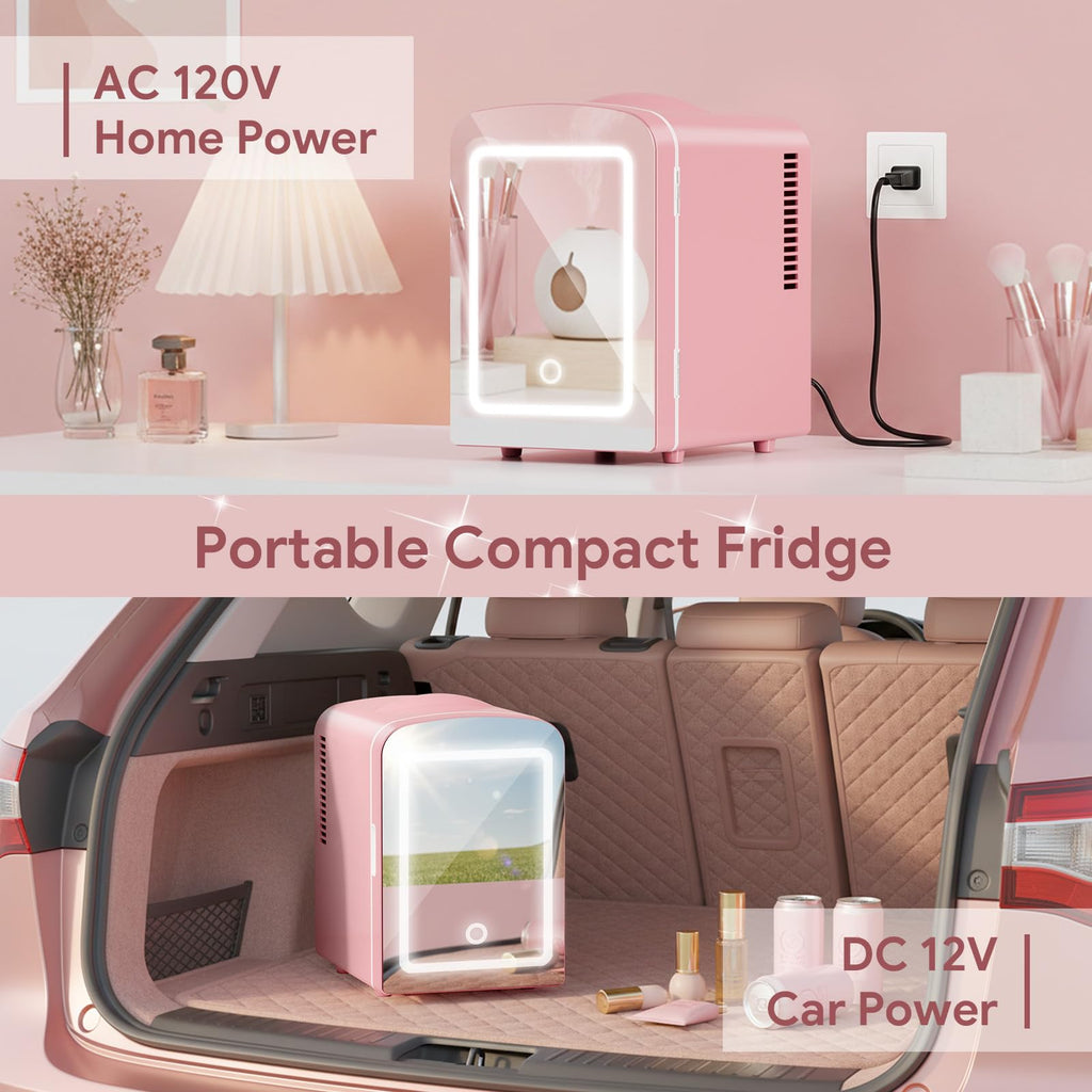 4L Mini Skincare Fridge with LED Mirror Q104978