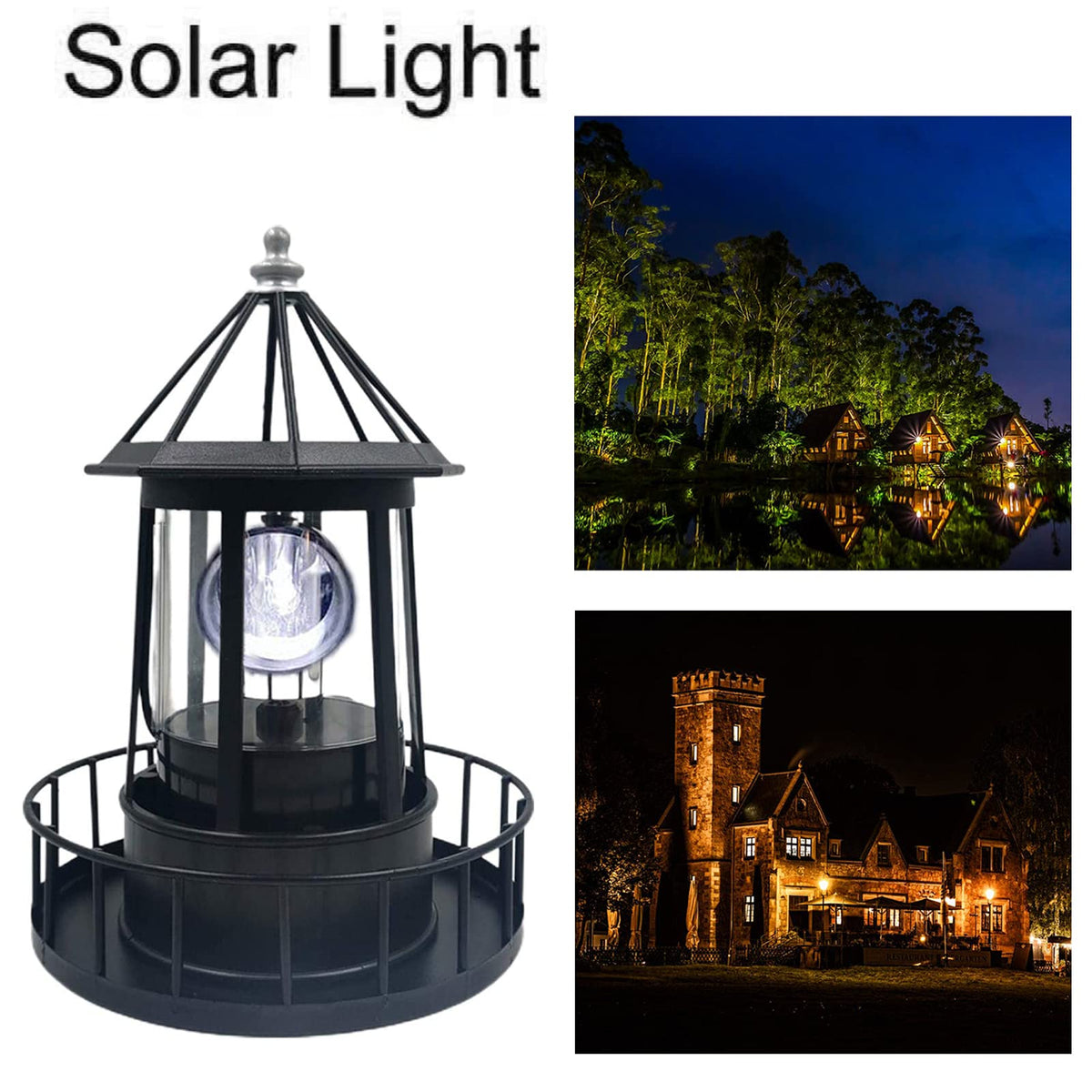 Solar Powered Lighthouse Garden Decoration Q37165