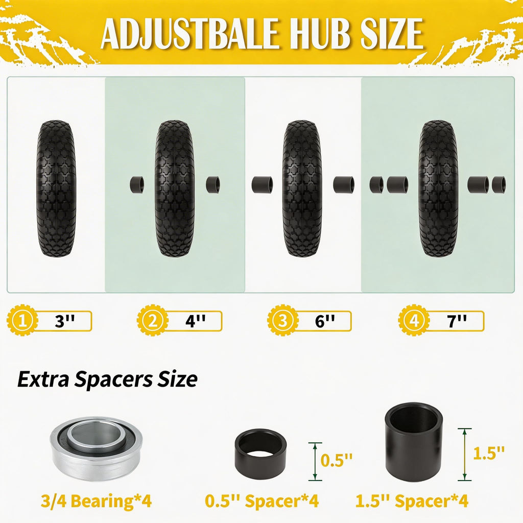 Flat Free Wheelbarrow Tire and Wheel 2 Pack N7357