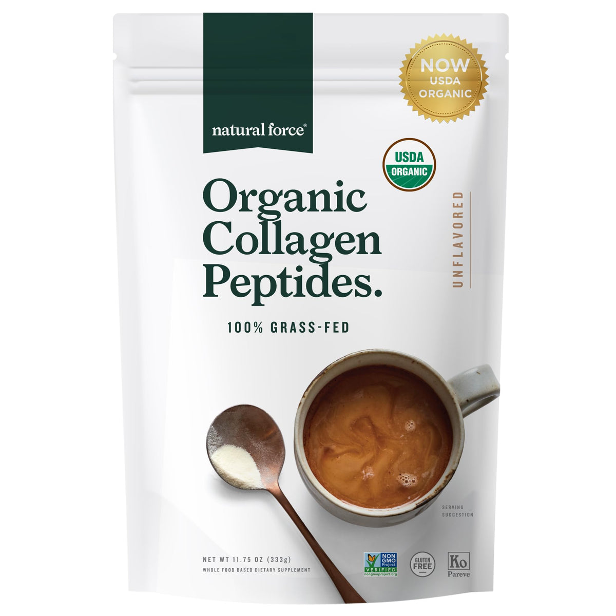 Organic Hydrolyzed Collagen Peptides Powder Unflavored 10.7oz T6316