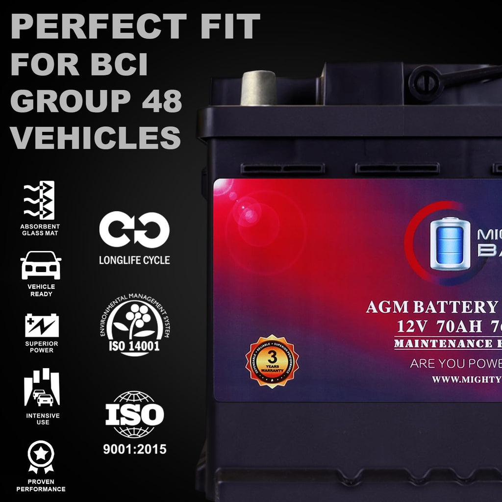 12V 70 AH AGM Car Battery I8356