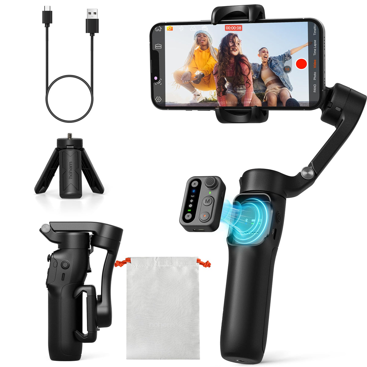 Black 3-Axis Gimbal Stabilizer E883