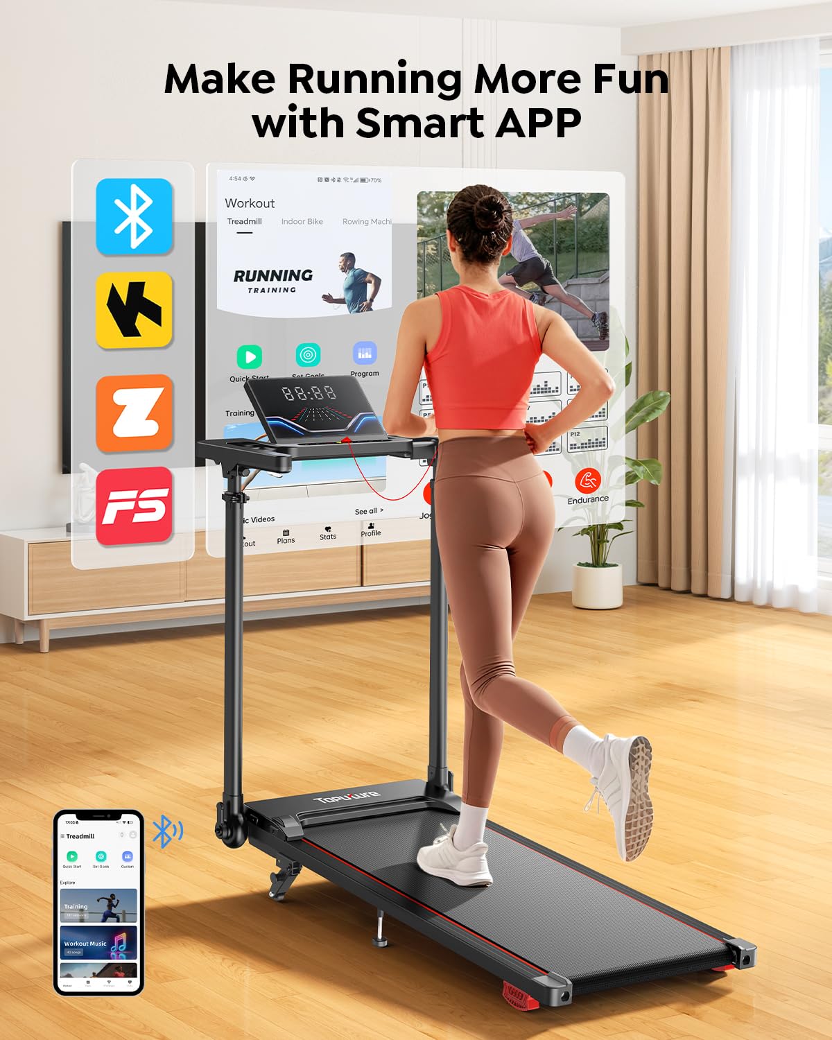 Foldable Treadmill with Incline and Adjustable Handle Bar G2097