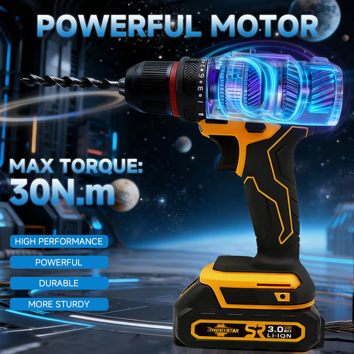 Cordless 20V Power Drill 3/8-Inch Keyless Chuck F5313