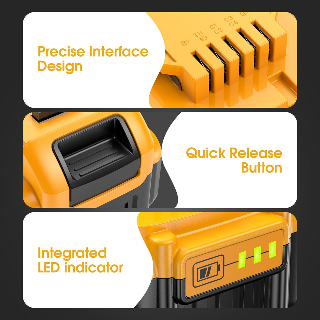 2 Pack 20v Max 6.0mAh Replacement Battery with Charger Station W437