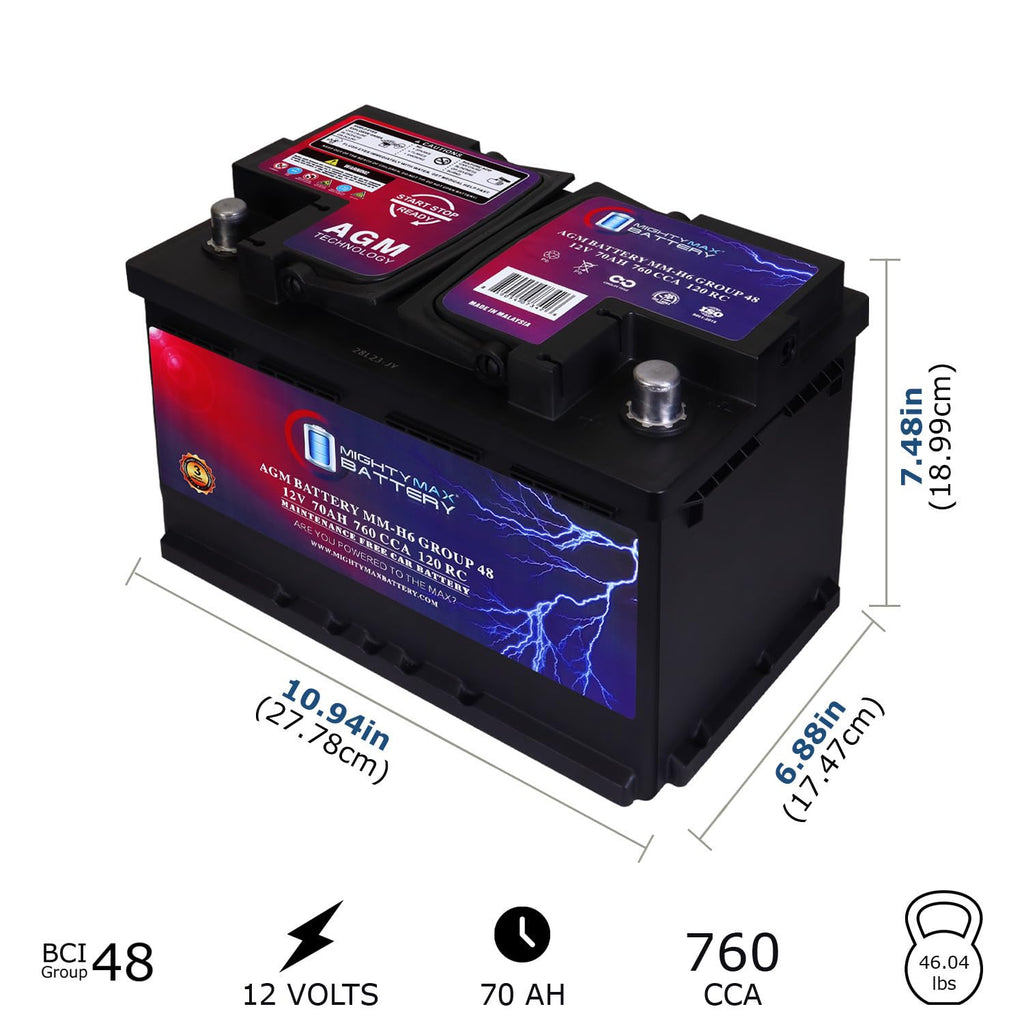 12V 70 AH AGM Car Battery I8356