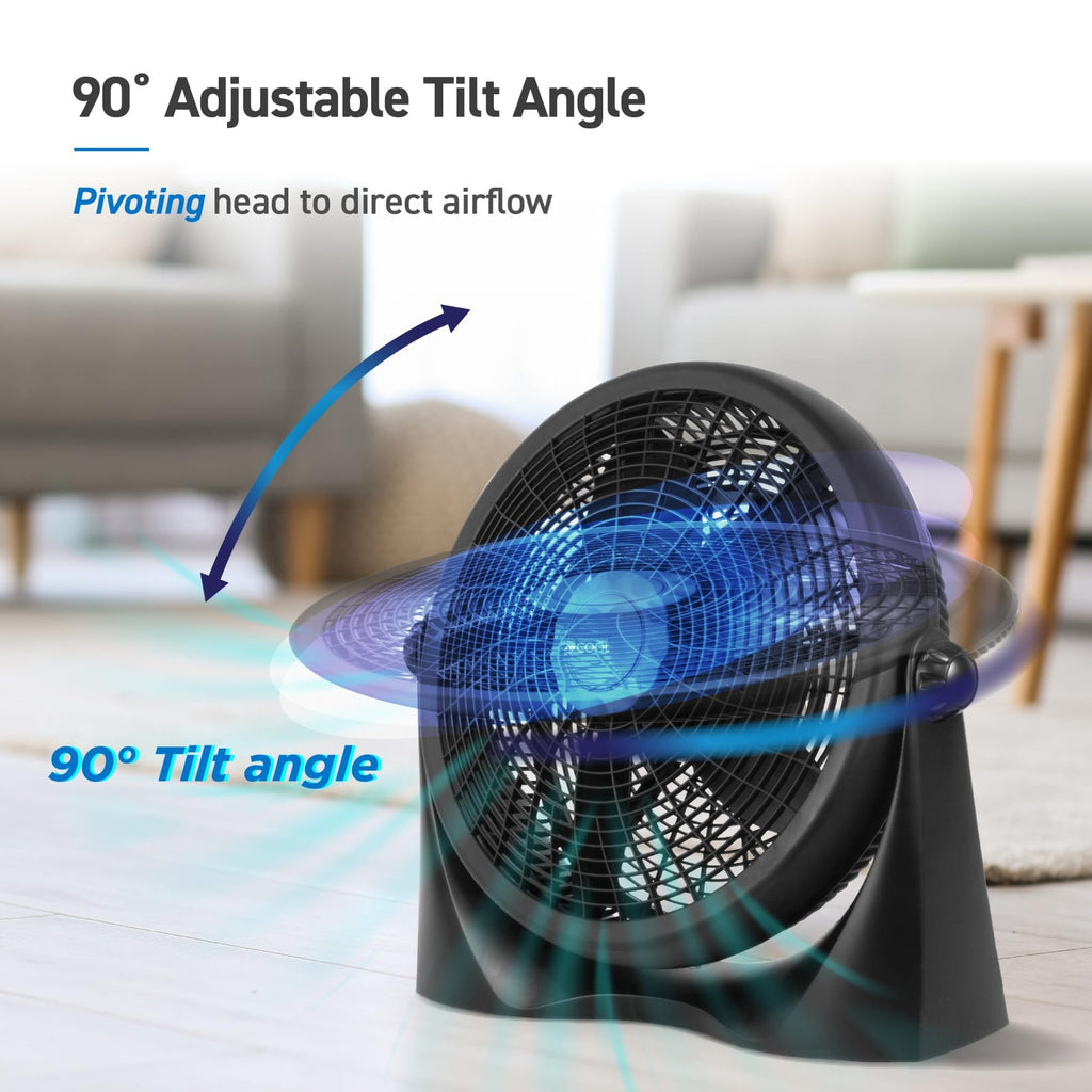 16 Inch High Velocity Floor Fan, Black Q1802