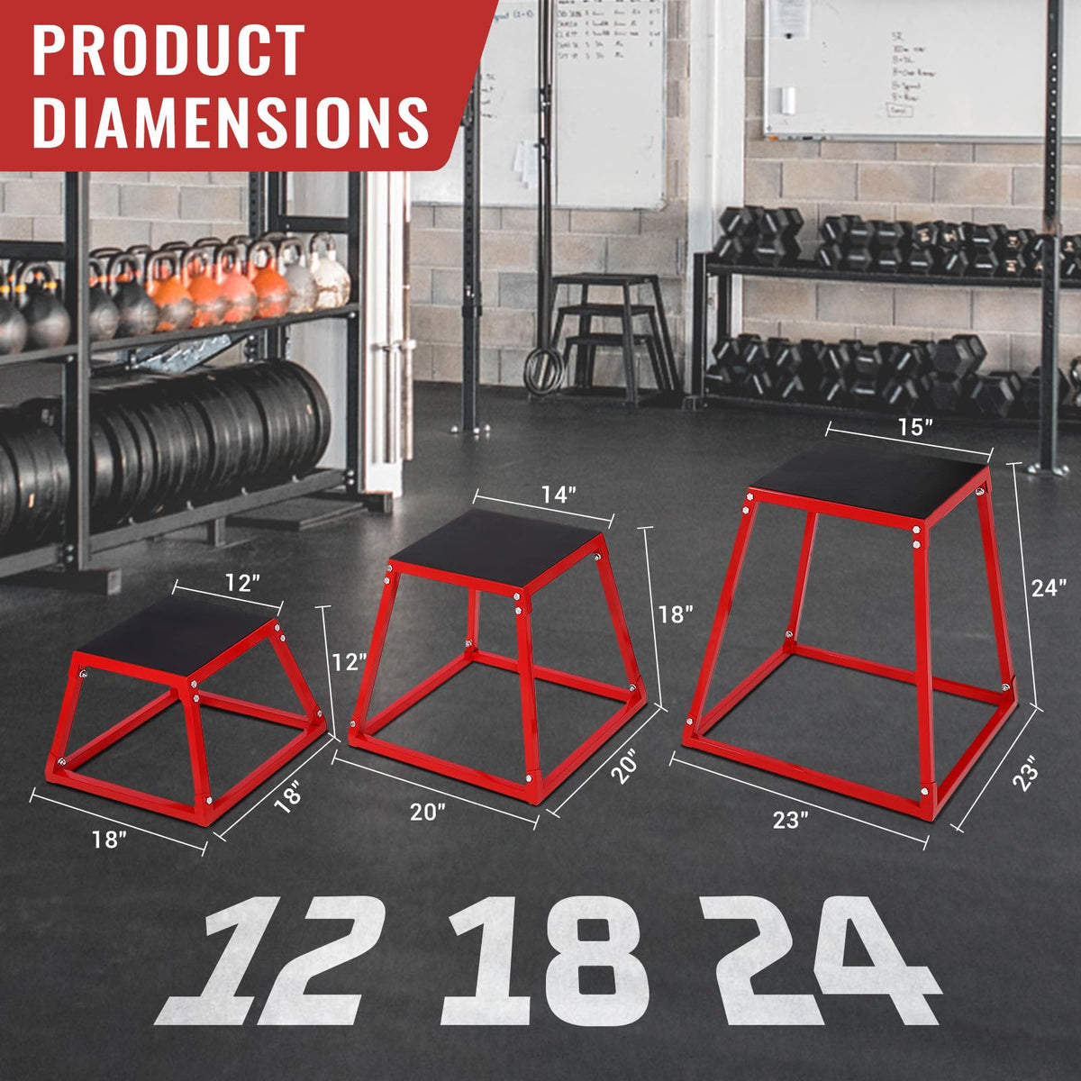 Steel Jump Box Set with Non-Slip Rubber Pad S666711