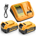 2 Pack 20v Max 6.0mAh Replacement Battery with Charger Station W437