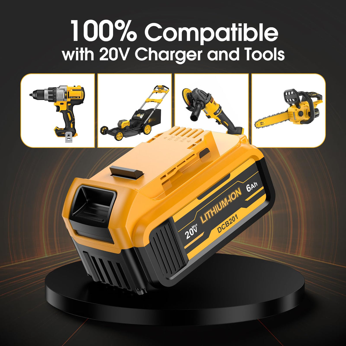 2 Pack 20v Max 6.0mAh Replacement Battery with Charger Station W437