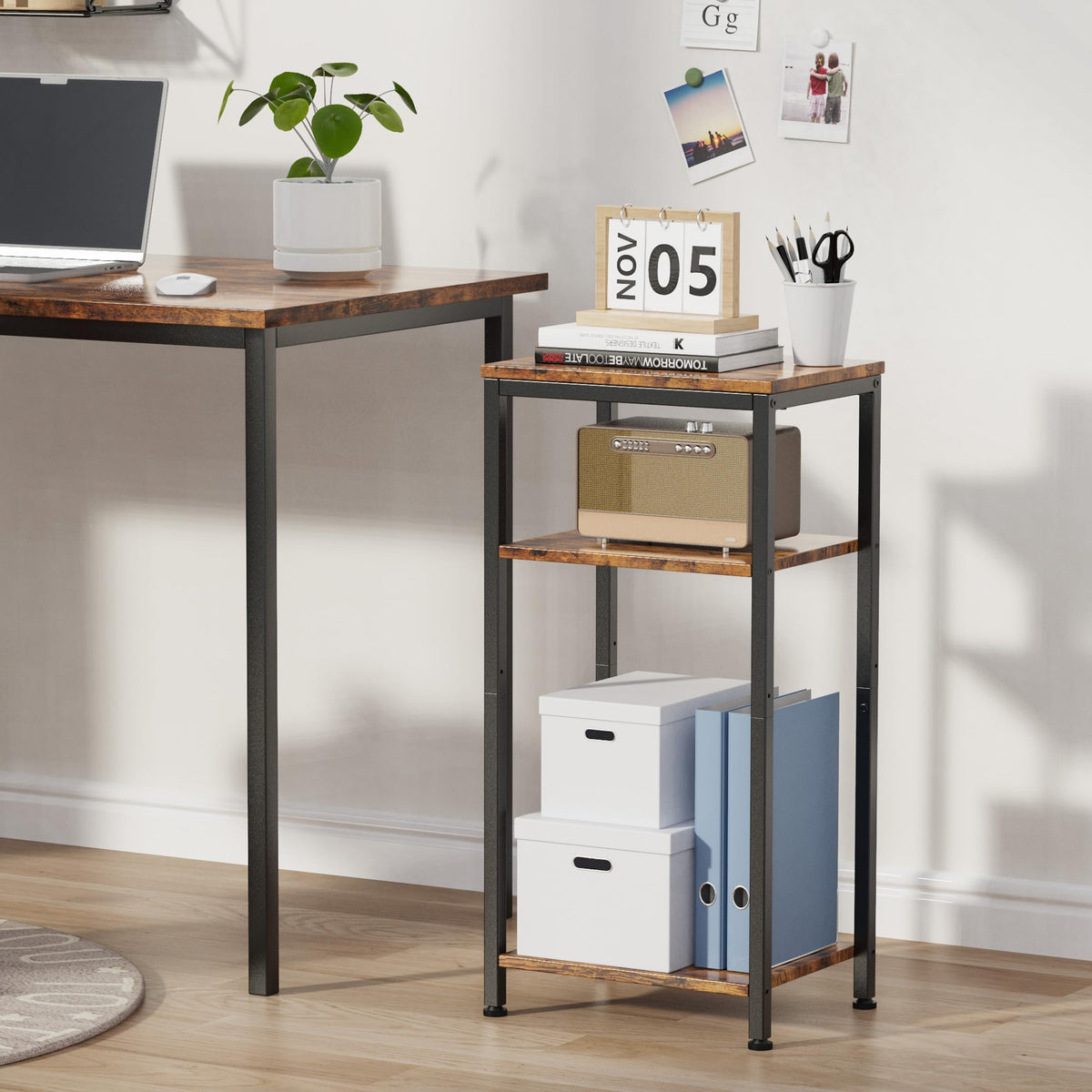 3 Tier End Table with Storage Shelves G553