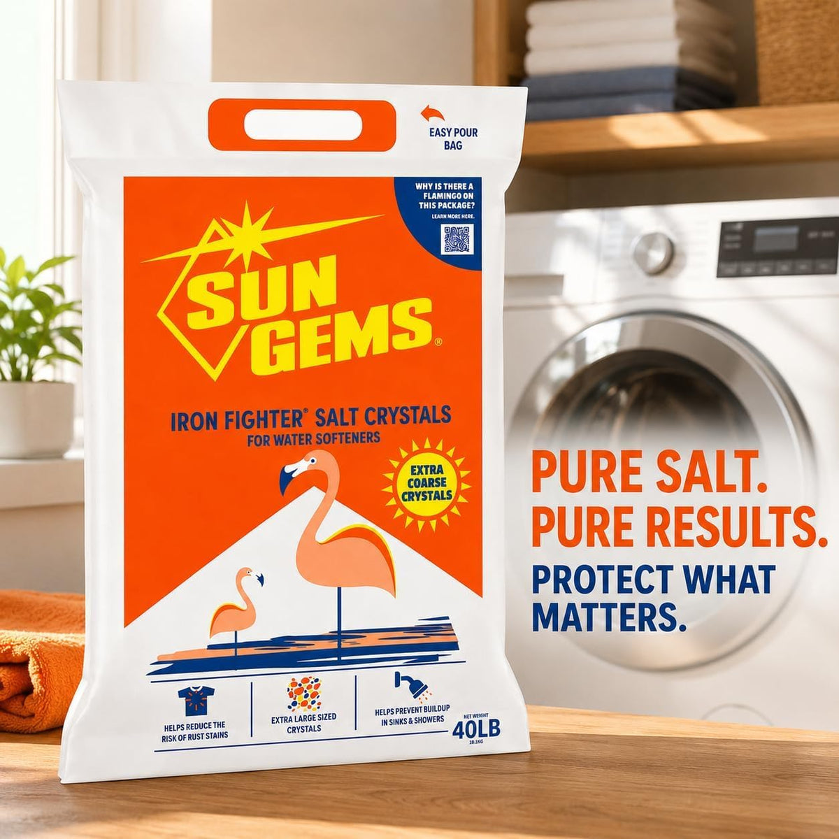 Water Softener Salt Crystals 40 lb Extra Coarse D7700