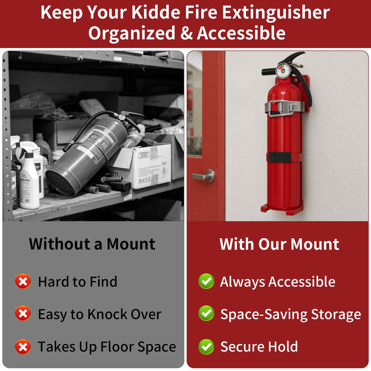Fire Extinguisher Bracket Quick Release Anti-Vibration Mount Holder K23345