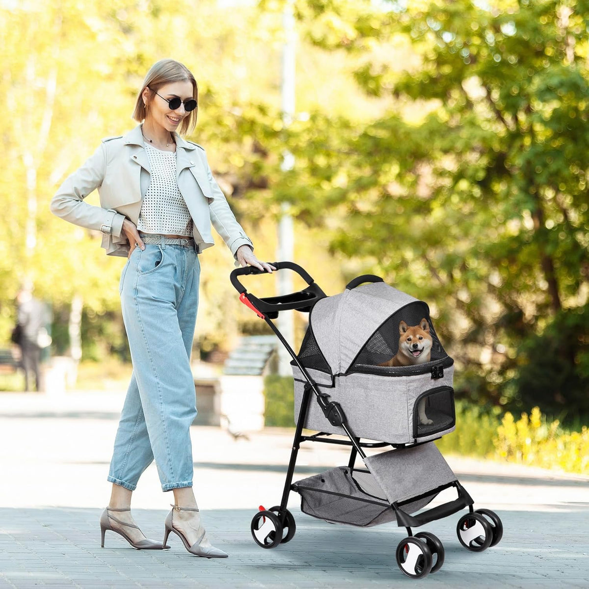 3 in1 Foldable Pet Stroller with 4 Wheels G56796
