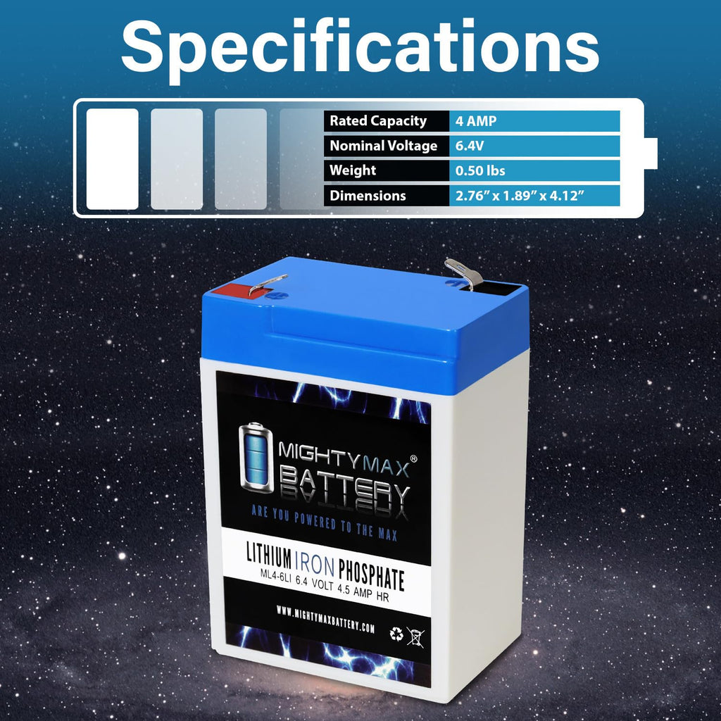 6V 4.5AH Lithium Replacement Battery P695