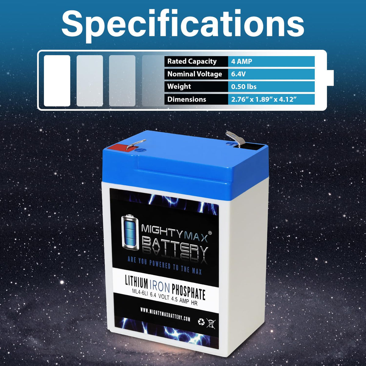 6V 4.5AH Lithium Replacement Battery P695