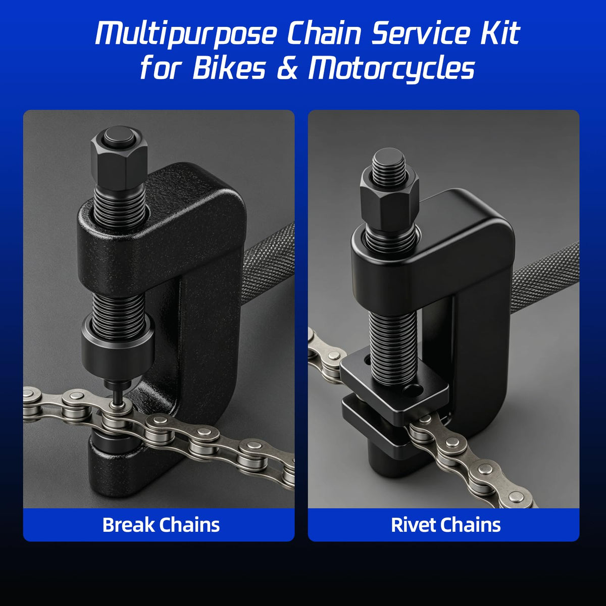 13PCS Motorcycle Chain Breaker Kit with Storage Case Z885895