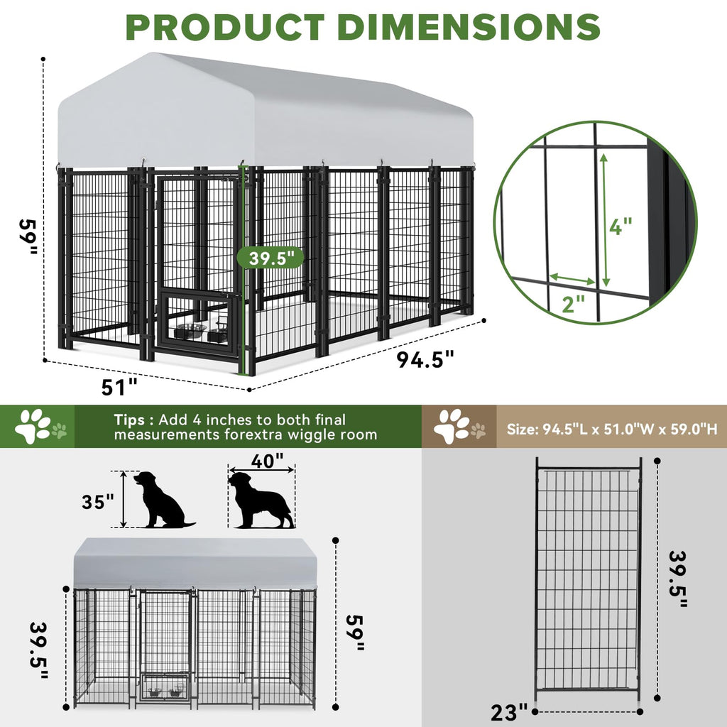 8x4x5FT Outdoor Dog Kennel T291135