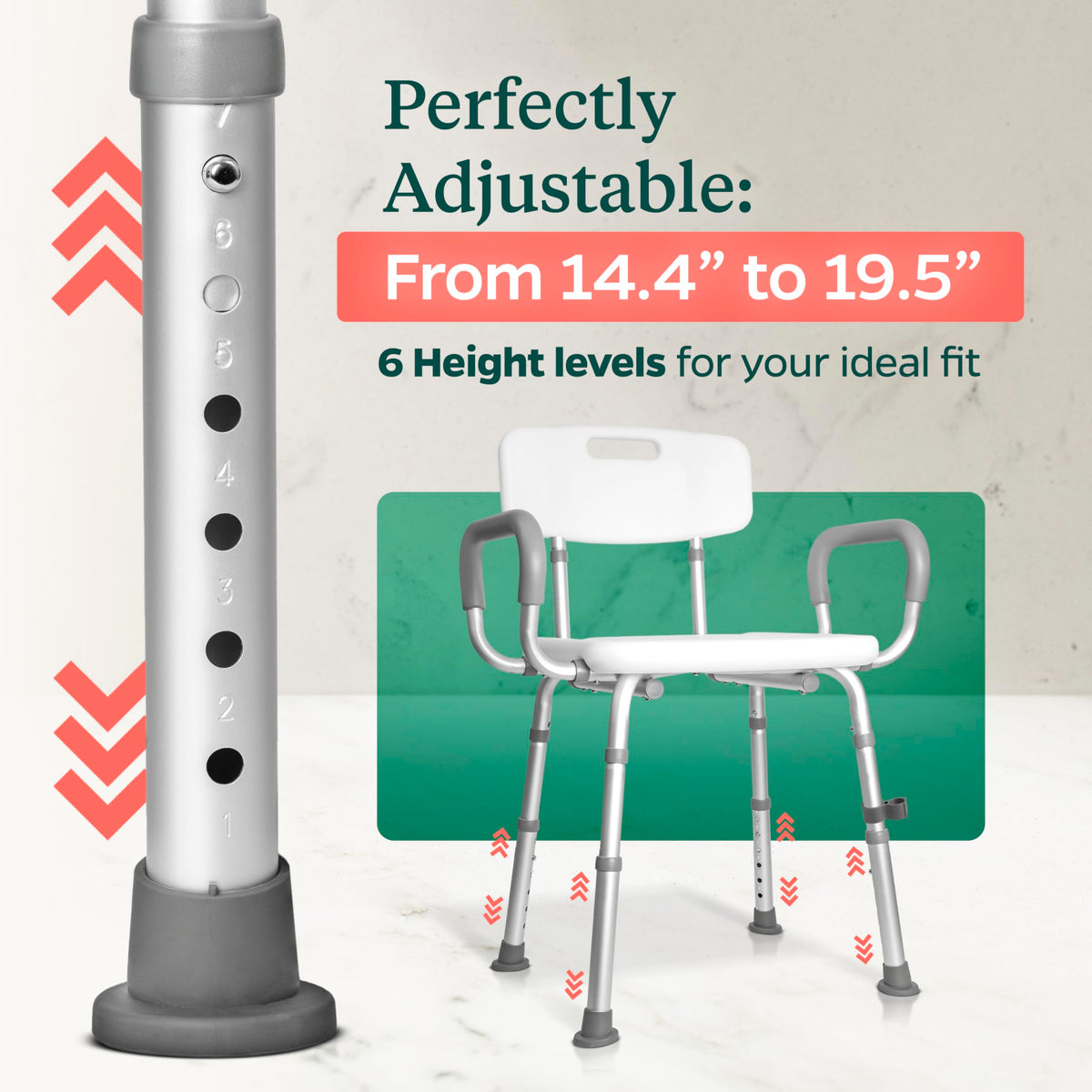 Adjustable Shower Chair with Mat C2893