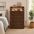 Walnut 5 Drawer Dresser R2084