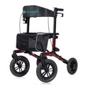 All-Terrain Rollator Walker with 12” Front Wheels, Compact Folding, Red H93587