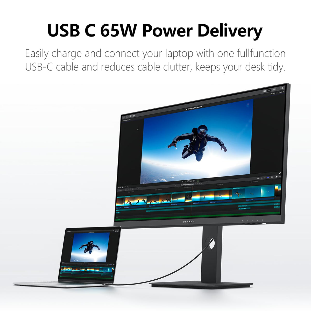 27" 4K USB-C IPS Monitor with Built-in Speakers, Black W636