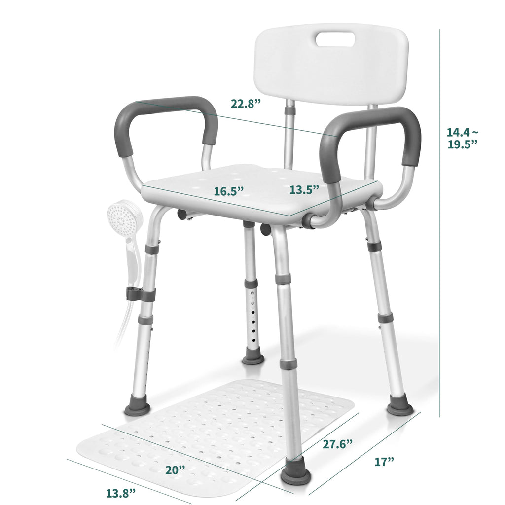 Adjustable Shower Chair with Mat C2893