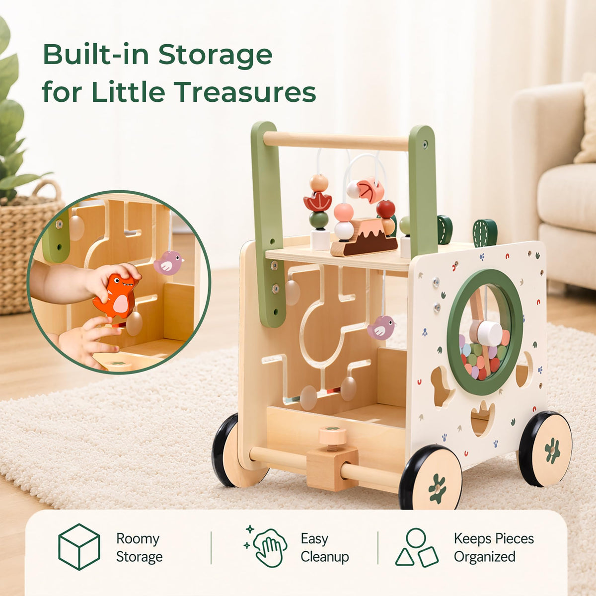 Wooden Baby Walker with Activity Center E45410