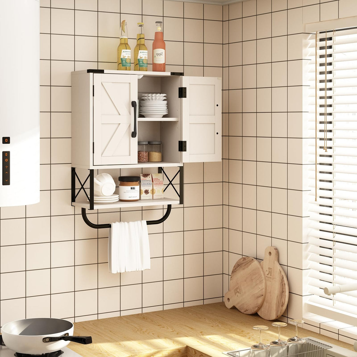 Medicine Cabinet with 2 Barn Door V63901