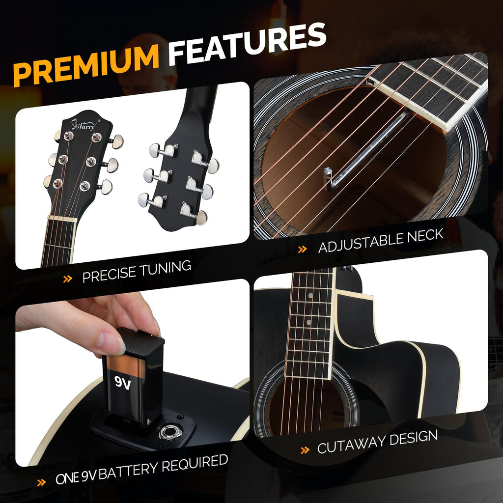 41 Inch Cutaway Acoustic Electric Guitar Kit with 15W Amp V62781