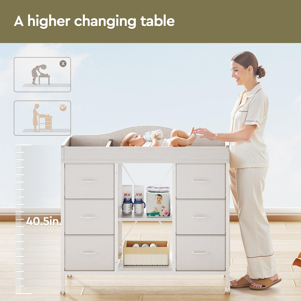 White 6 Drawer Dresser L67289