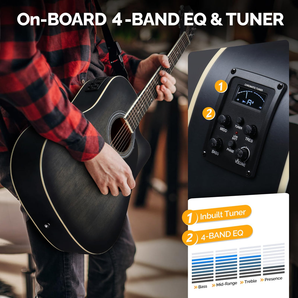41 Inch Cutaway Acoustic Electric Guitar Kit with 15W Amp V62781