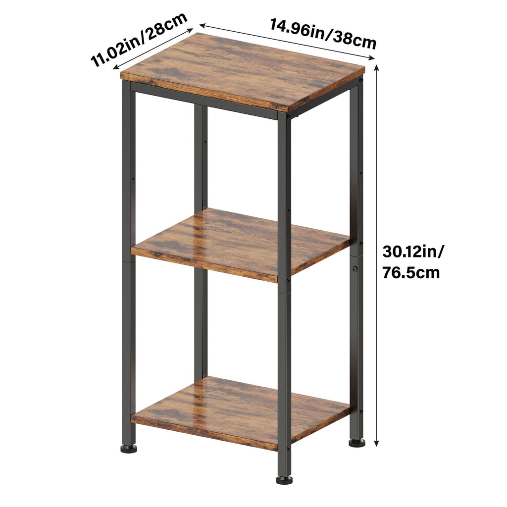 3 Tier End Table with Storage Shelves G553