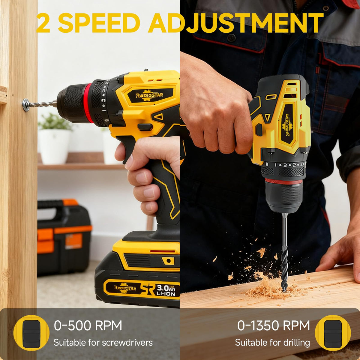 Cordless 20V Power Drill 3/8-Inch Keyless Chuck F5313