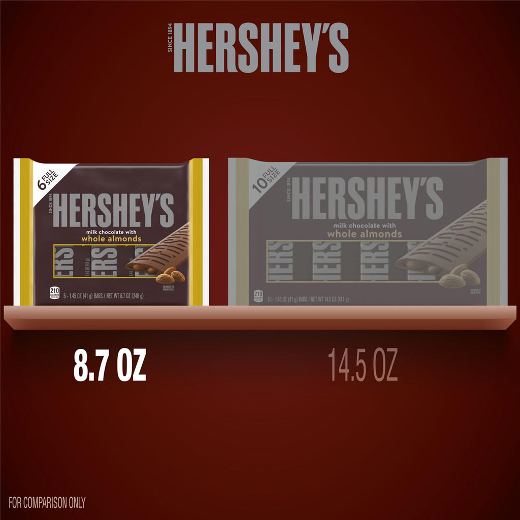 Milk Chocolate with Whole Almonds Candy Bars 1.45 oz 6 Count D748668