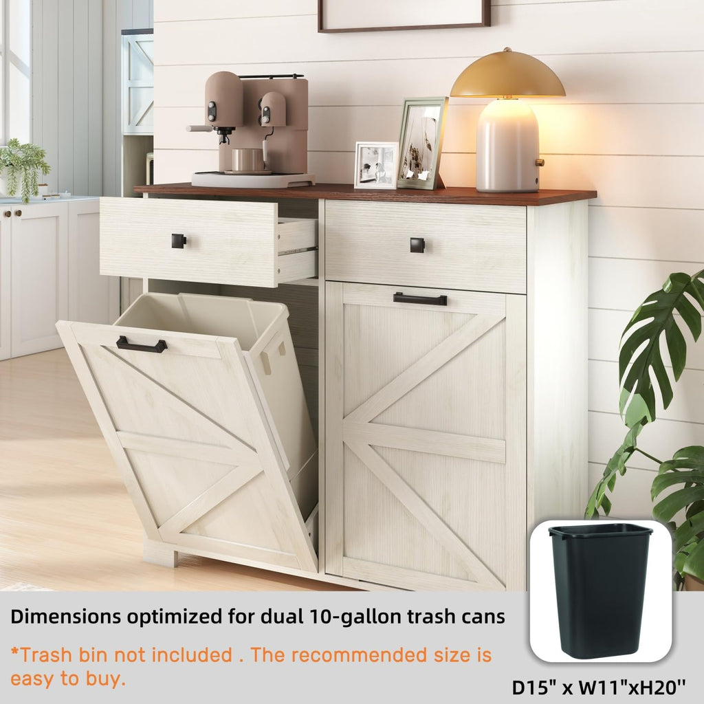 Double Tilt Out Trash Cabinet with Hideaway Drawer P641240