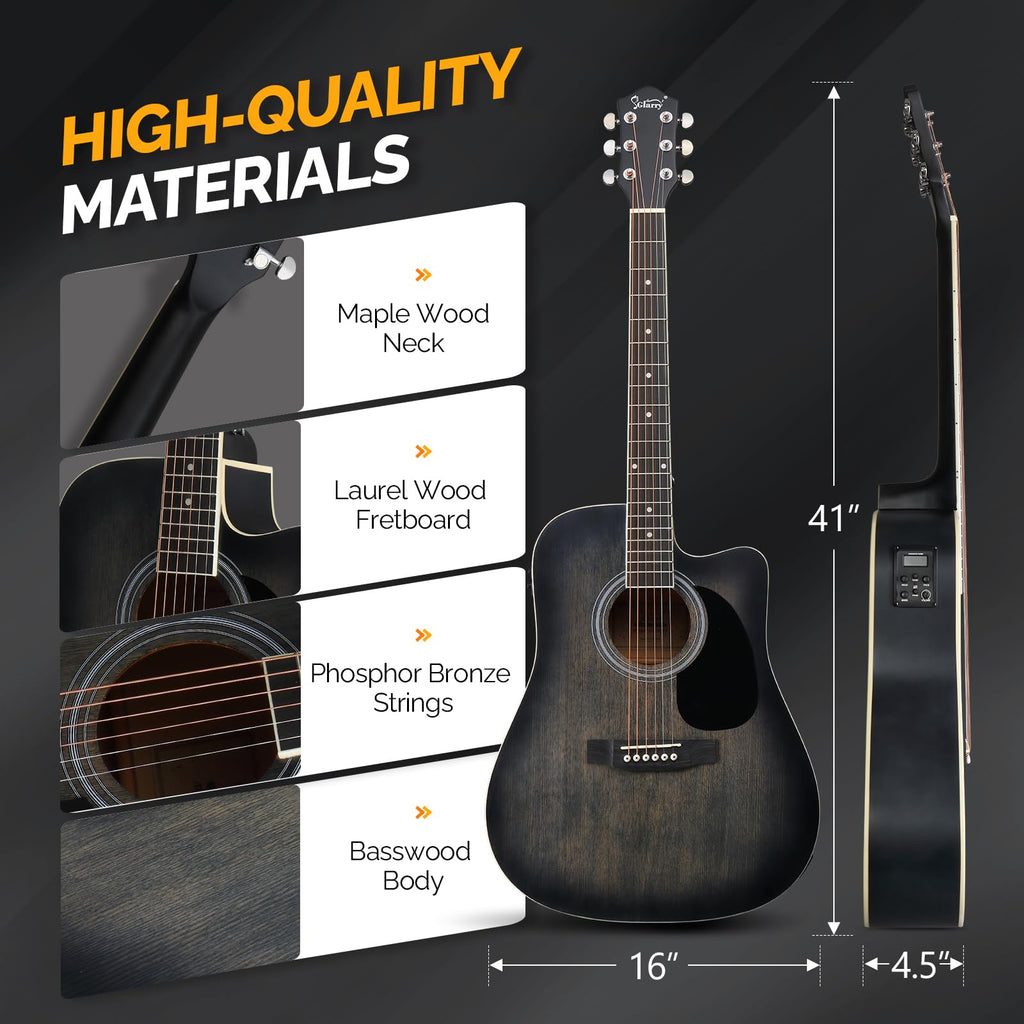 41 Inch Cutaway Acoustic Electric Guitar Kit with 15W Amp V62781