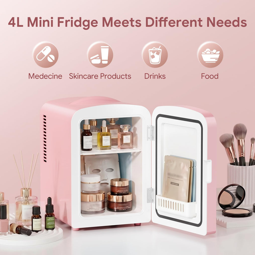 4L Mini Skincare Fridge with LED Mirror Q104978