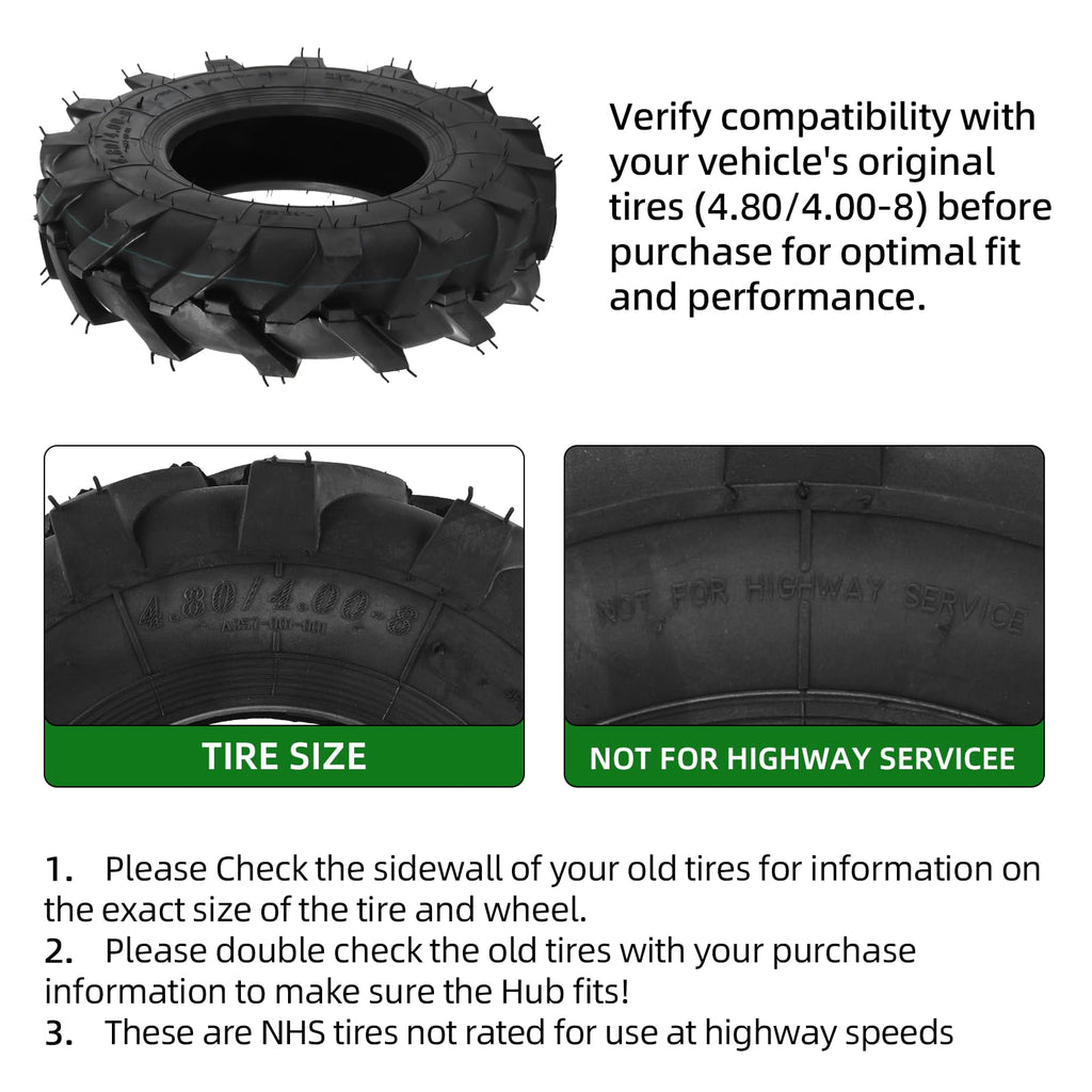 4.80/4.00-8 Tubeless Tires 2-Pack Y2811