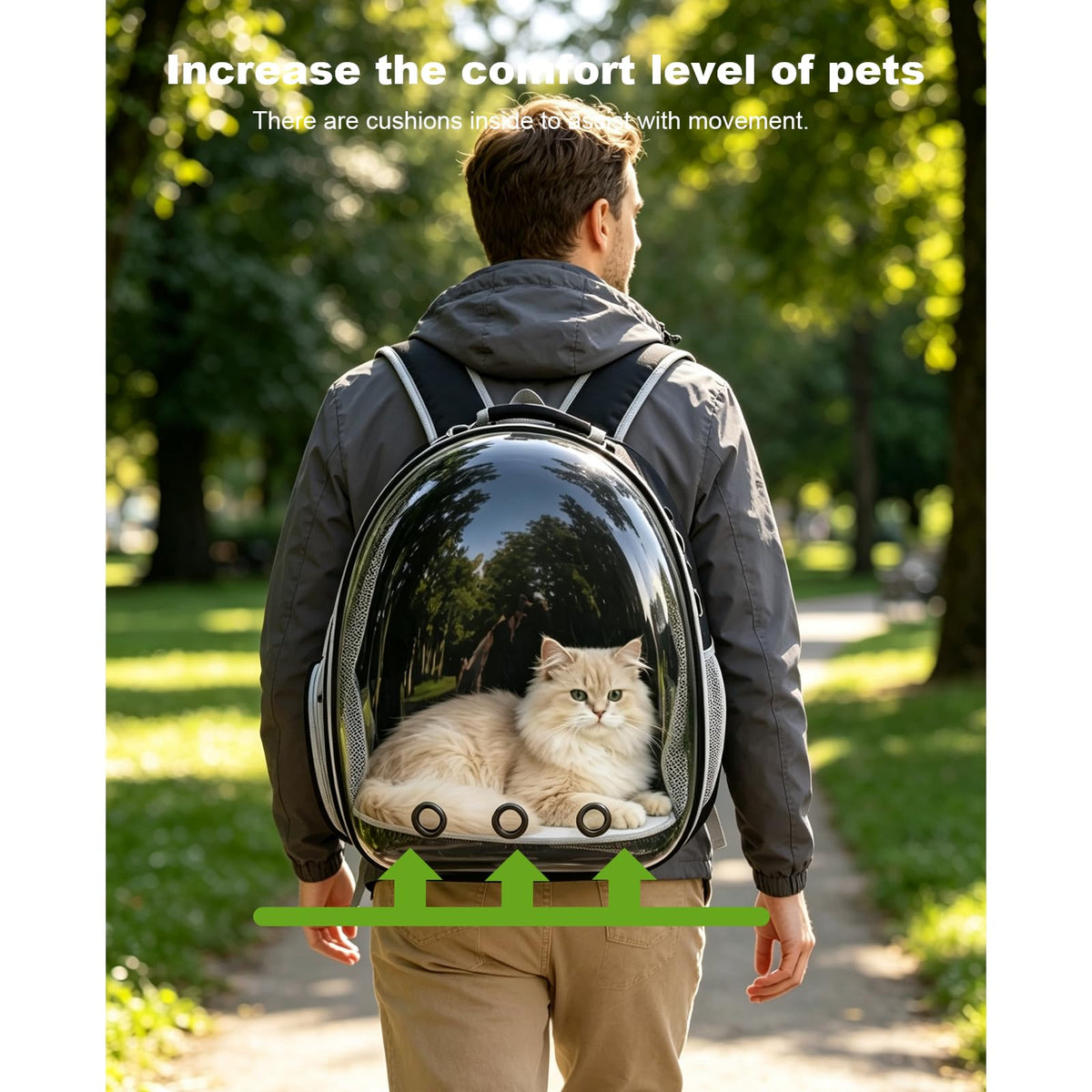 Expandable Pet Backpack Cats Dogs Carrier Bag L20369