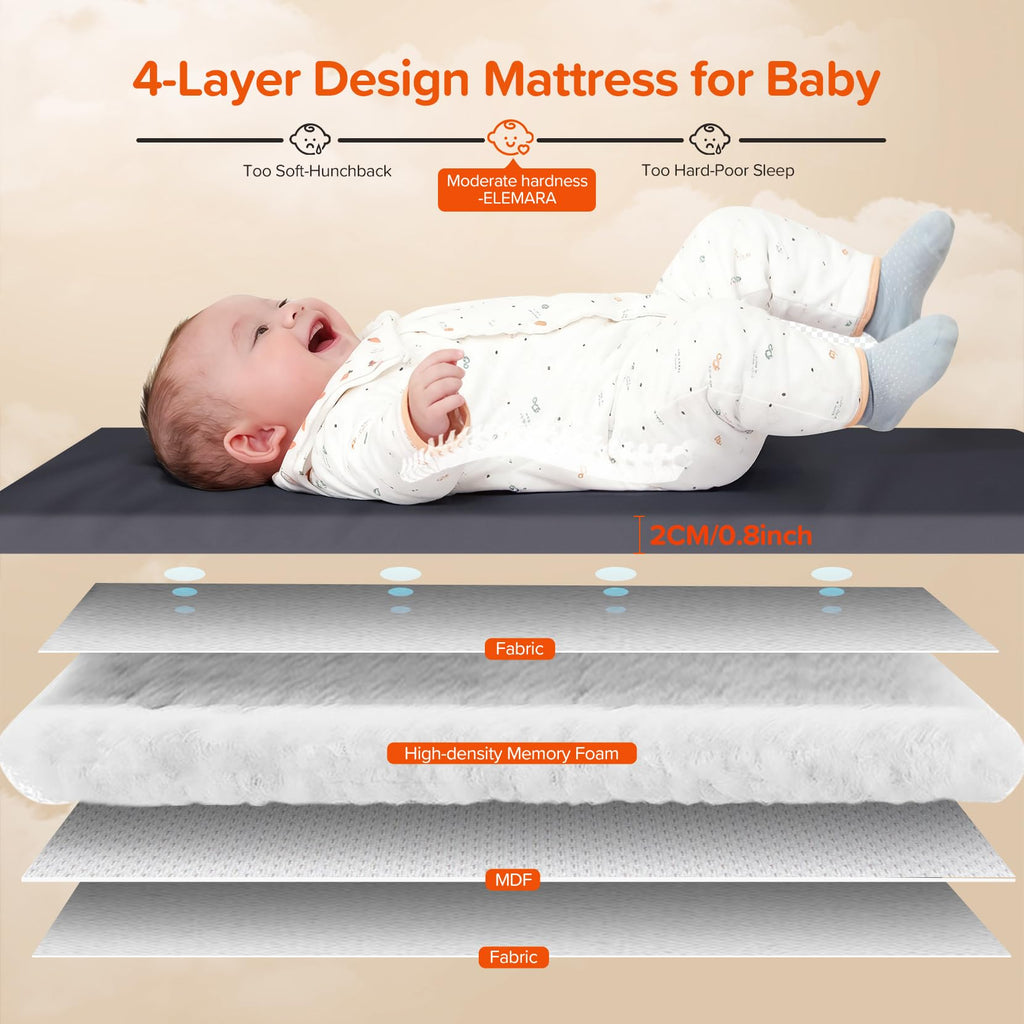 3 in 1 Wide Baby Bassinet with Mattress O8912