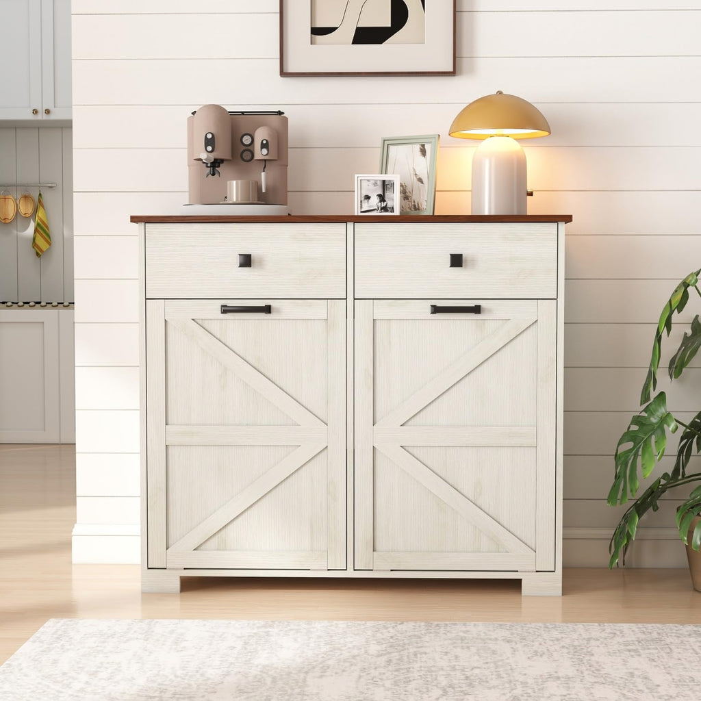 Double Tilt Out Trash Cabinet with Hideaway Drawer P641240